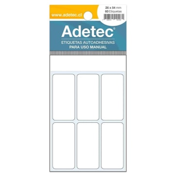 ETIQUETAS AUTOADHESIVAS 26x54 mm 60 Etiq.