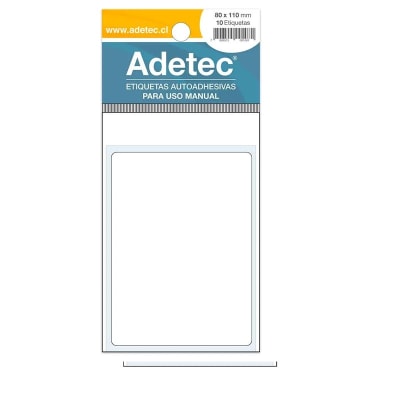 ETIQUETAS AUTOADHESIVAS 80x110 mm 10 Etiq.