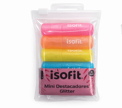 DESTACADORES GLITTER - SET 6 UNIDADES ISOFIT