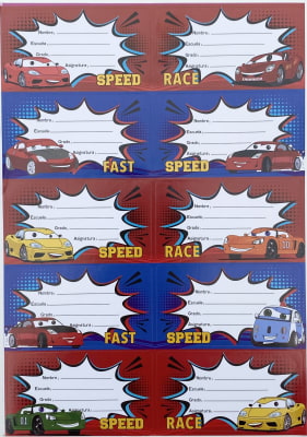 ETIQUETA ESCOLAR AUTO 10UNID