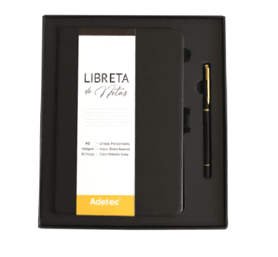 CAJA LIBRETA DE NOTAS A5 CON LAPICERA