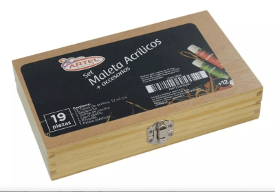 SET MALETA ACRILICOS + ACCESORIOS