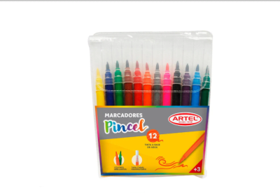 ESTUCHE DE 12 MARCADORES PUNTA PINCEL ARTEL