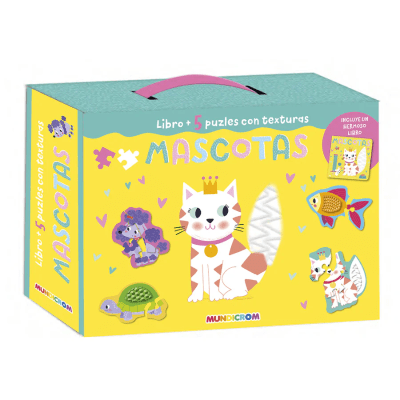 LIBRO + 5 PUZLES CON TEXTURA MASCOTAS