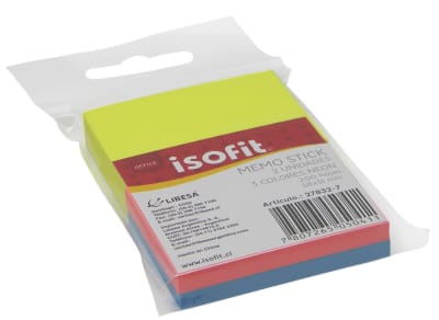 BLOCK M. STICK 38X51 2UN 3COL NEON