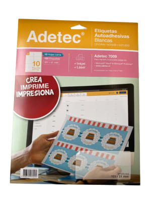 ETIQUETAS AUTOADHESIVAS N10 - 100 etiq. ADETEC