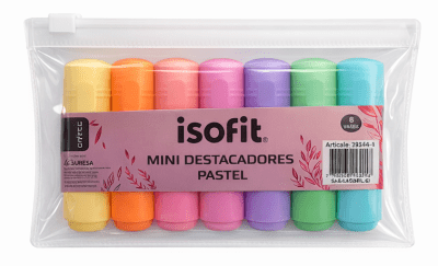 MINI DESTACADORES PASTELES ISOFIT