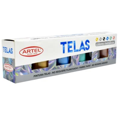 PINTURA TELAS 6 COL METAL 15 ml