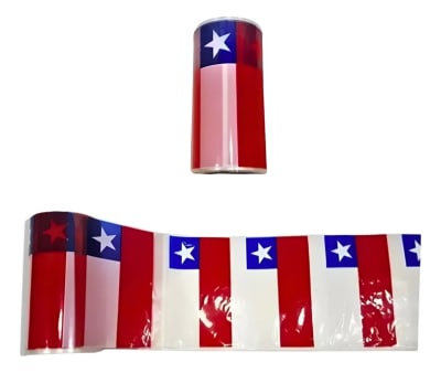 ROLLO BANDERA CHILENA DECORATIVA PLASTICA