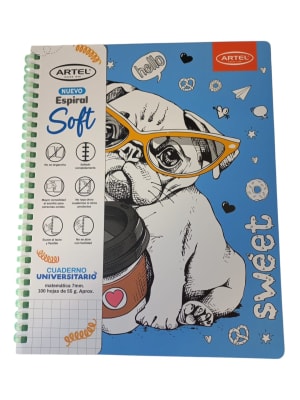 CUADERNO UNIVERSITARIO 100H 7MM ANIMALES DIVERT SOFT