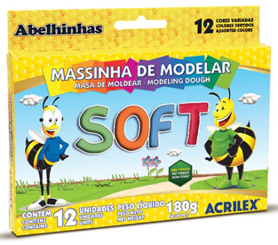 MASA DE MODELAR SOFT 12 COLORES 180 GRS