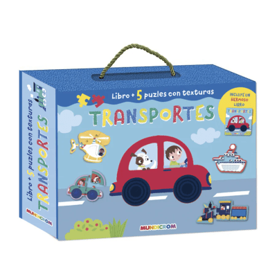 LIBRO + 5 PUZLES CON TEXTURA TRASPORTE