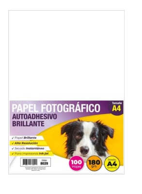 PAPEL FOTOGRAFICO AUTOADH A4 BRILLANTE 100HJS 180gr