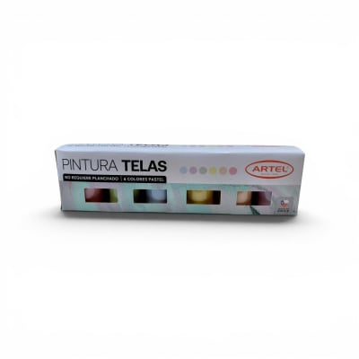 PINTURA TELAS 6 COLORES PASTEL 15 ml