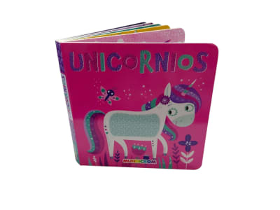 LIBRO + 5 PUZLES CON TEXTURA UNICORNIOS