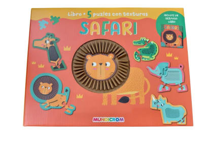 LIBRO + 5 PUZZLES CON TEXTURA SAFARI