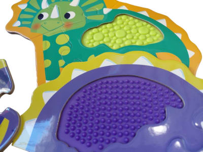 LIBRO + 5 PUZLES CON TEXTURA DINOSAURIOS