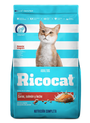 ALIMENTO SECO GRANEL RICOCAT ADULTO CARNE/SALMON/LECHE SACO 9 KG1