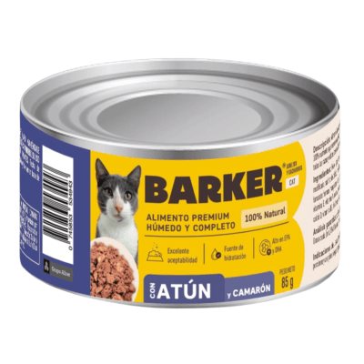 BARKER GATO ATÚN Y CAMARON LATA 85 G1
