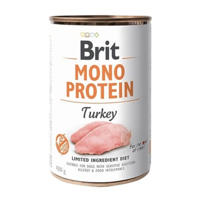 BRIT DOG MONO PROTEIN TURKEY LATA 400 GR1