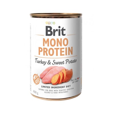 BRIT DOG MONO PROTEIN TURKEY & SWEET POTATO LATA 400 GR1