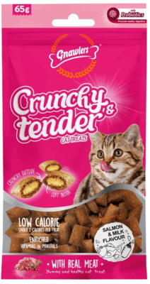 GNAWLERS CAT CRUNCHY & TENDER TREATS SALMÓN Y LECHE 65GR1