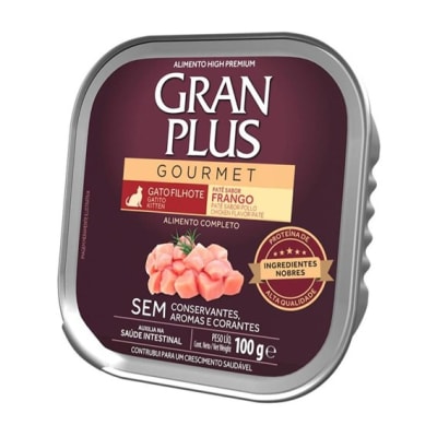 GRANPLUS GATO FILHOTE GOURMET FRANGO 100 GR1