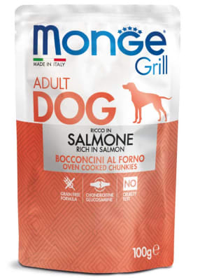 MONGE CANINE ADULTO GRILL SALMÓN POUCH 100 GR1
