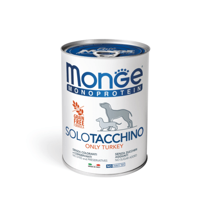 MONGE CANINE ADULTO MONOPROTEIN PAVO LATA 400GR1