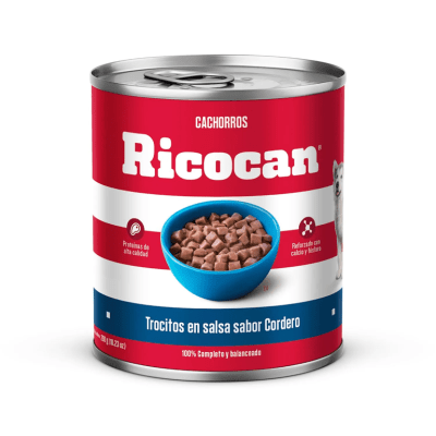 RICOCAN CACHORRO TROCITOS DE CORDERO LATA 290Gr1