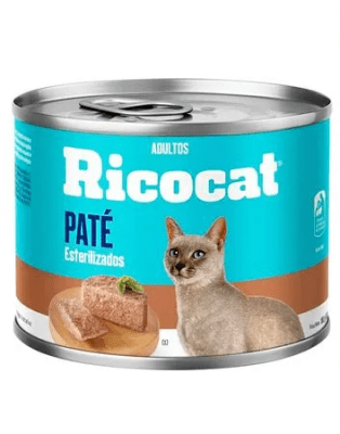 RICOCAT ADULTO PATÉ ESTERILIZADO LATA 180 GR1