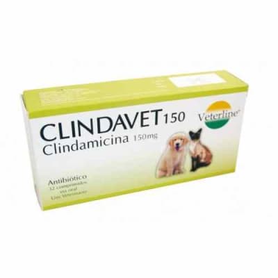 VETERLINE ANTIBIÓTICO CLINDAVET/CLINDAMICINA 150MG X1 TAB1