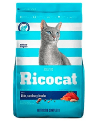 ALIMENTO SECO GRANEL RICOCAT ADULTO ATUN/SARDINA/TRUCHA SACO 15 KG