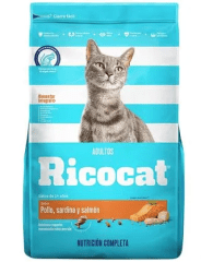 ALIMENTO SECO GRANEL RICOCAT ADULTO POLLO SARDINA Y SALMON SACO 9 KG
