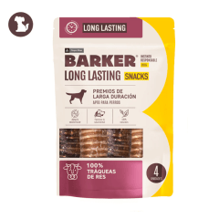 BARKER SNACKS LONG LASTING PARA PERRO TRÁQUEAS DE RES 4 UNIDADES