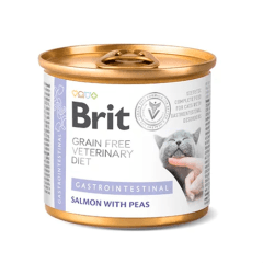 BRIT GRAIN FREE VET DIETS CAT GASTROINTESTINAL SALMON WITH PEAS LATA 200GR