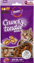 GNAWLERS CAT CRUNCHY & TENDER TREATS SALMÓN 65GR