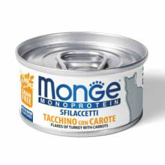 MONGE FELINE ADULT MONO PROTEIN PAVO Y ZANAHORIA LATA 80 Gr