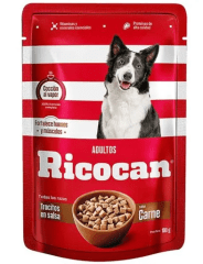 RICOCAN ADULTO TROCITOS SALSA DE CARNE POUCH 100Gr