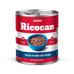 RICOCAN CACHORRO TROCITOS DE CORDERO LATA 290Gr
