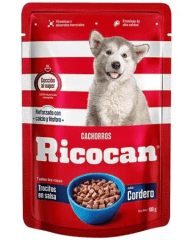 RICOCAN CACHORRO TROCITOS SALSA DE CORDERO POUCH 100Gr