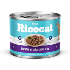 RICOCAT ADULTO FILETITOS DE ATÚN EN SALSA LATA 190 GR