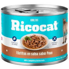 RICOCAT ADULTO FILETITOS DE PAVO EN SALSA LATA  160 GR