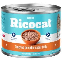 RICOCAT ADULTO TROCITOS SABOR POLLO LATA 190Gr