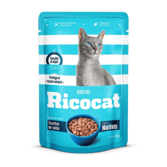 RICOCAT ADULTO TROCITOS SABORES  MARINOS POUCH 85Gr