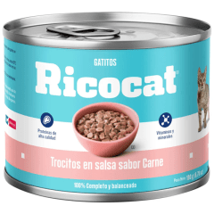 RICOCAT GATITOS TROCITOS SABOR CARNE LATA 190Gr