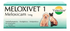 VETERLINE ANALGÉSICO-ANTIINFLAMATORIO MELOXIVET/MELOXICAM 1MG 1 TAB