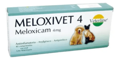 VETERLINE ANALGÉSICO-ANTIINFLAMATORIO MELOXIVET/MELOXICAM 4MG 1 TAB