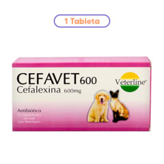 VETERLINE ANTIBIÓTICO CEFAVET/CEFALEXINA 600MG 1 TAB