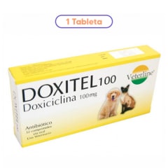 VETERLINE ANTIBIÓTICO DOXITEL/DOXICICLINA 100MG 1 TAB